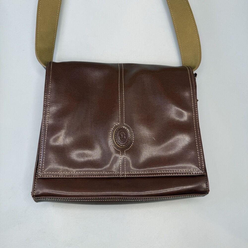 Vintage Mondani New York Brown Faux Leather Structured Shoulder Bag Purse EUC - Picture 10 of 15